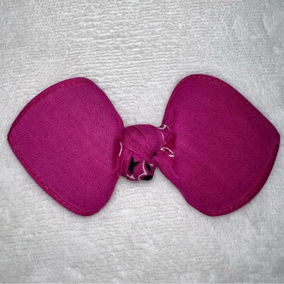 Magenta Paisley Rockabilly Bandana Knotted Hair Bow - Picture 7 of 11